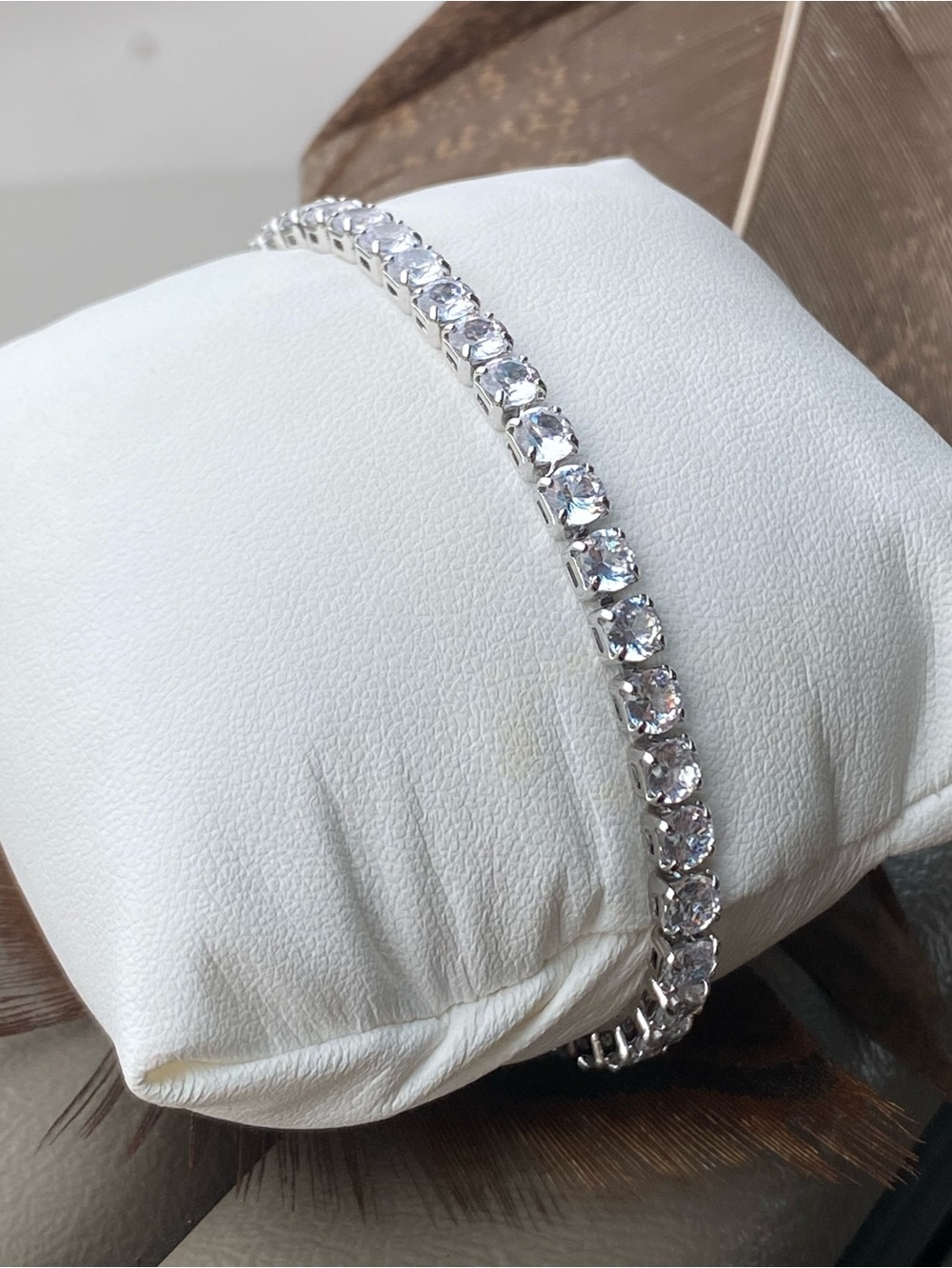 Classic Silver-Tone Crystal CZ Tennis Bracelet - Women’s Size 7 - Picture 6 of 9